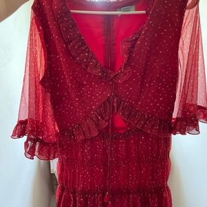 Super cute red dress, skirt like bottom, stretchy, small cut out at top